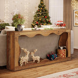 Tribesigns 63 Inches Farmhouse Console Table with Storage, Couch Table Behind Sofa, Long Entryway Sofa Station, Narrow Console Stand, Hallway Stand for Entryway Living Room, Brown