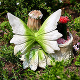 Fairy Planter Flower Pots, Girl Succulent Plant Pot Garden Figurine Outdoor for Patio Lawn Yard Decoration, Hand Painted Resin Figurines, 11.2 inch H