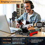 Podcast Microphone Bundle with Live Sound Card Audio Mixer, Podcast Equipment Bundle with 3.5mm Condenser Microphone for Pc/Phone Live Streaming Singing Gaming, Sound Board with Voice Changer, Denoise